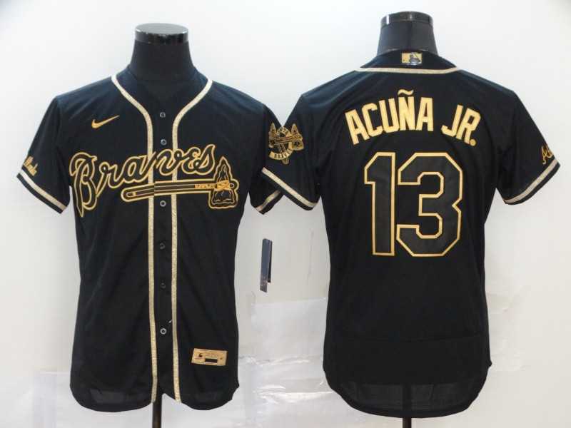 Braves 13 Ronald Acuna Jr. Black Gold 2020 Nike Flexbase Jersey,We sell and wholesale Braves 13 Ronald Acuna Jr. Black Gold 2020 Nike Flexbase Jersey on line form chian!
